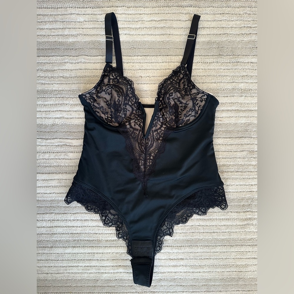 Elegant Black Lace Bodysuit
